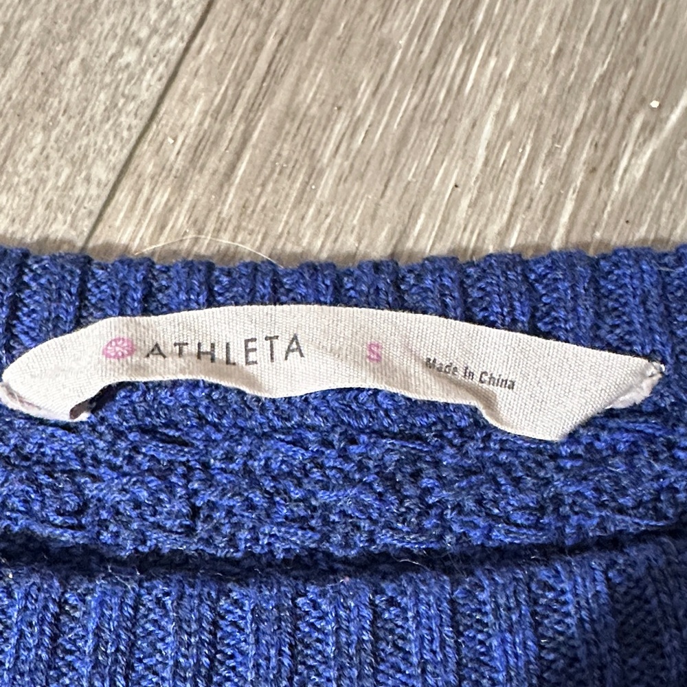 Athleta Deep Blue Textured Women's Sweater - Picture 6 of 8